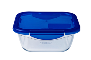 Square glass dish with watertight lid - Cook & Go