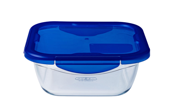 Square glass dish with watertight lid - Cook & Go