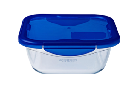 Square glass dish with watertight lid - Cook & Go