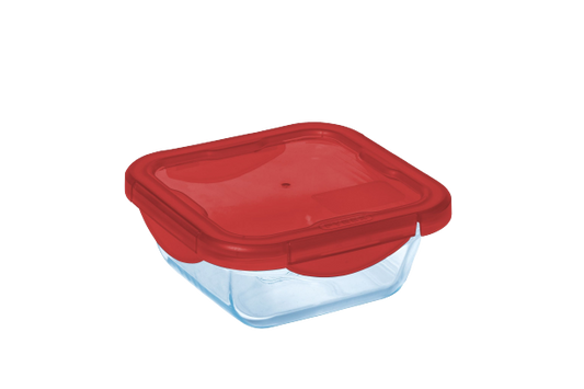 Square glass dish with watertight lid - Cook & Go