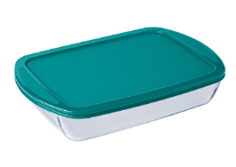 Rectangular glass family baking dish with lid 6/8 people - Cook&Store