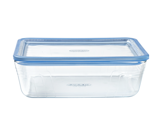 Zero Plastic - Caja de almacenaje rectangular 100% de vidrio