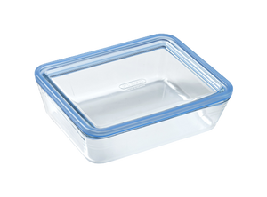 Zero Plastic - Caja de almacenaje rectangular 100% de vidrio