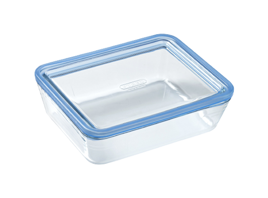 Zero Plastic - Caja de almacenaje rectangular 100% de vidrio