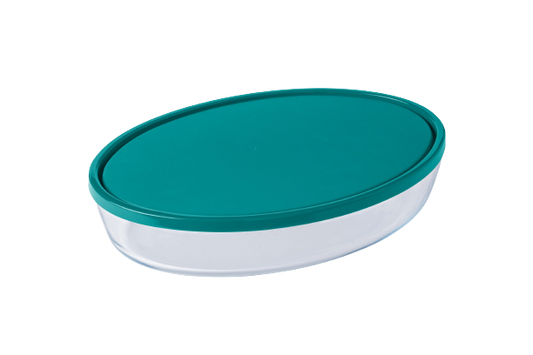 Oval glass family baking dish with lid for 4/5 people - Cook & Store