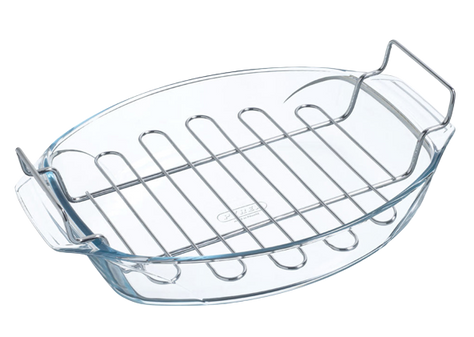 Oval glass baking dish 39x27 cm + baking rack - Irresistible