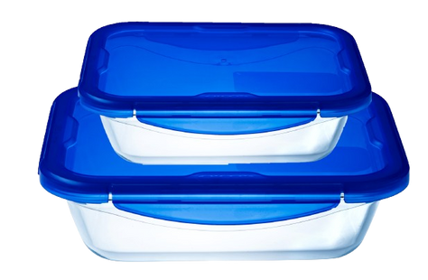 Cook&Go - Set of 2 rectangular watertight storage tins