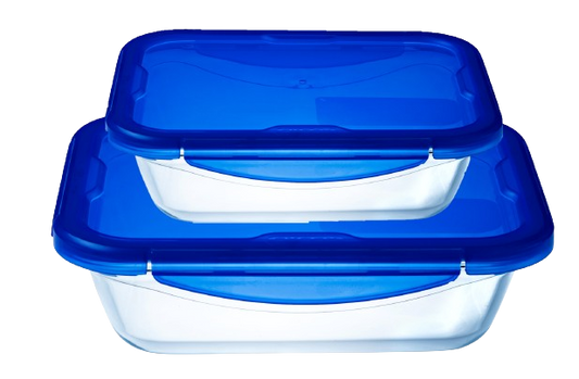 Cook&Go - Set of 2 rectangular watertight storage tins