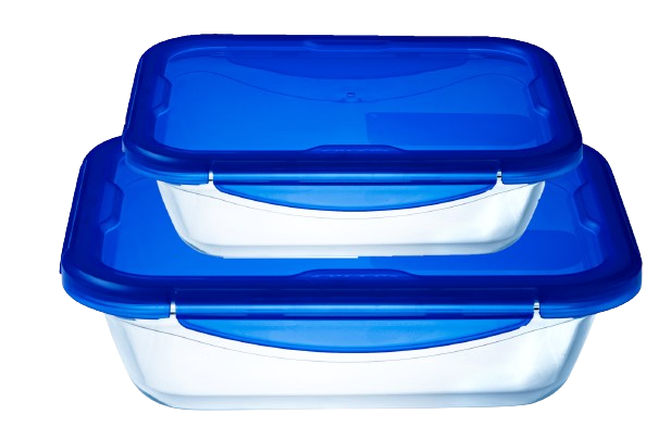 Cook&Go - Set of 2 rectangular watertight storage tins