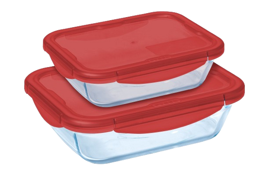 Cook&Go - Set of 2 rectangular watertight storage tins