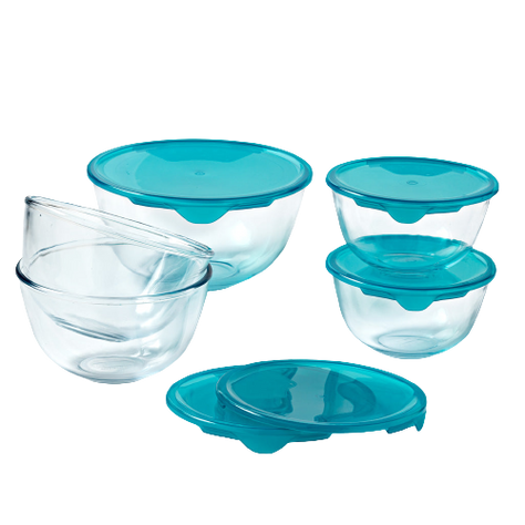 Set of 5 bowls with lids