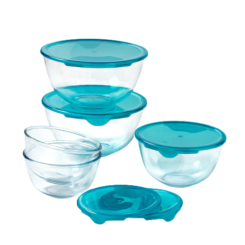 Set of 5 bowls with lids