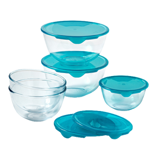 Set of 5 bowls with lids