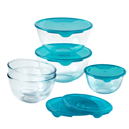 Set of 5 bowls with lids