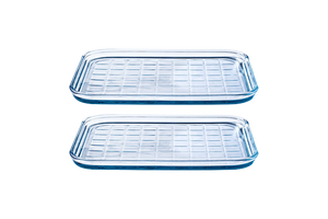 Set of 2 multi-purpose glass baking trays - Bake & Enjoy