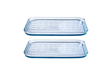 Set of 2 multi-purpose glass baking trays - Bake & Enjoy