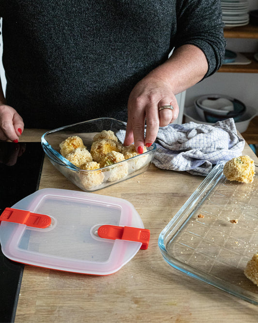 Set di 3 contenitori per microonde in vetro con coperchio con valvola a vapore - Cook & Heat