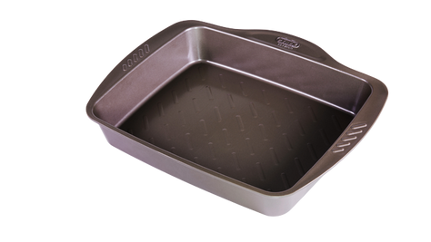 Fuente de metal para horno rectangular de fácil agarre - asimetriA