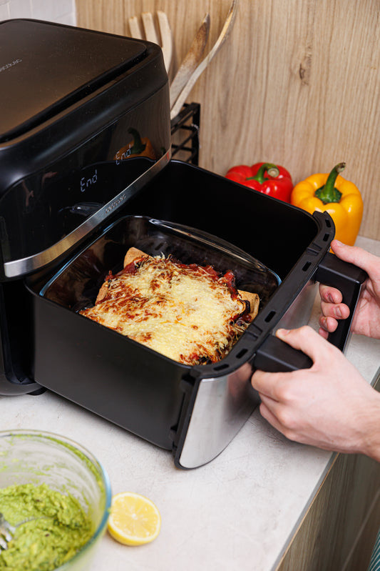 Caja de cristal de base cuadrada - Compatible con air fryer*.