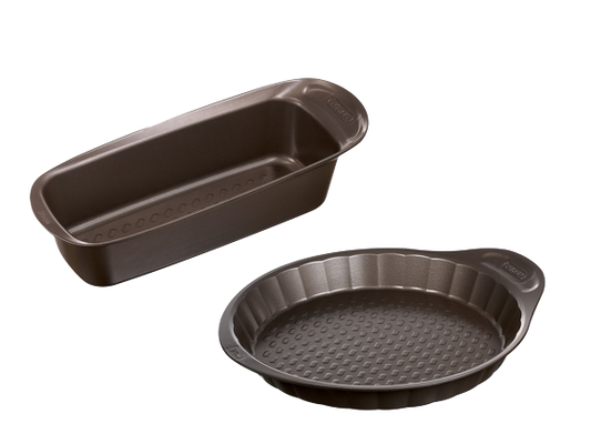 Set of 2 metal cake and pie moulds - asimetriA