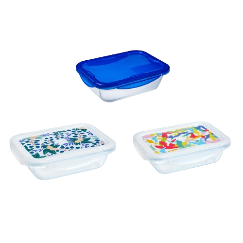 [Edition Limitée] Cook & Go - Lot de 3 Lunch Box en verre avec couvercle hermétique