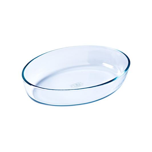 Oval glass baking dish