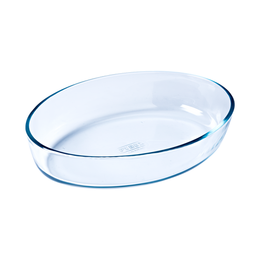 Oval glass baking dish