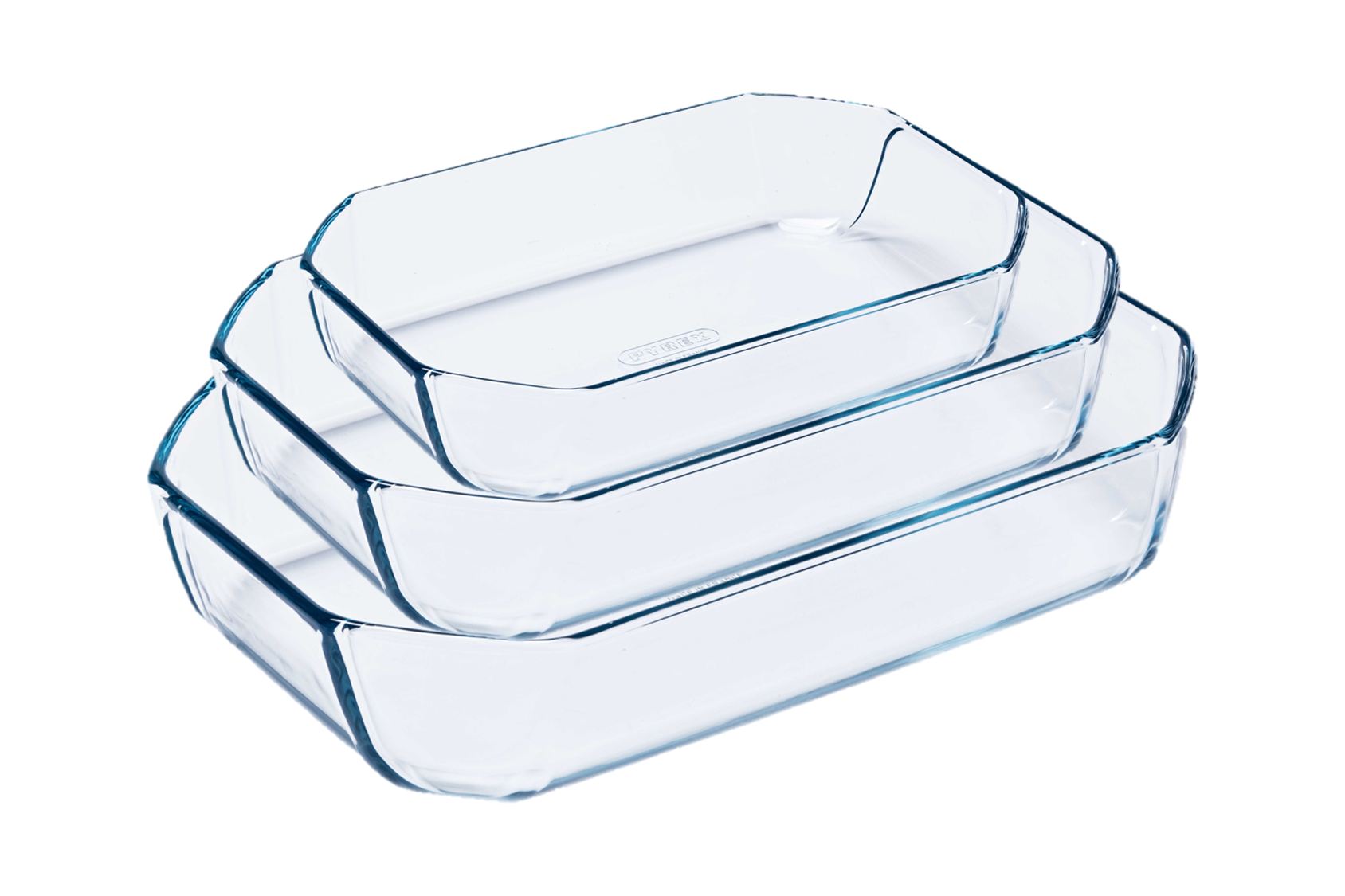 Set de 3 fuentes rectangulares de cristal para horno - Inspiration