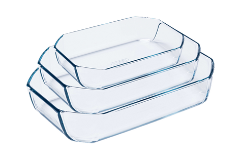 Set de 3 fuentes rectangulares de cristal para horno - Inspiration